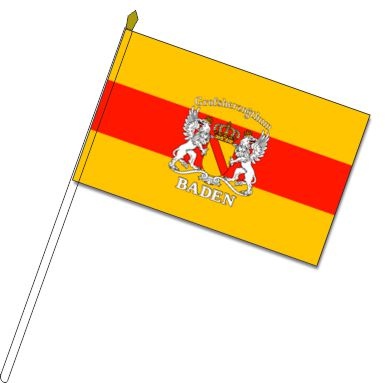 Baden mit Wappen - Stockfahnen (1 VE = 10 Stück) - Stockfahne