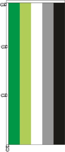 Aromantische Pride - Auslegerflagge