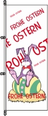 Frohe Ostern Osternest weiß - Hochformatflagge