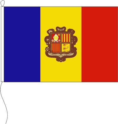 Andorra mit Wappen - Tischflagge 15 x 10 cm