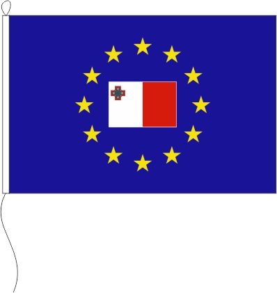 Europa (Malta Fahne im Sternenkreis) - Querformatflagge