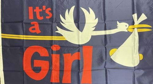 It´s a girl Storch - preiswerte Alternative: 150 x 90 cm