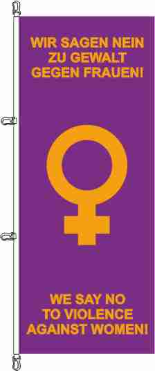 Gewalt gegen Frauen - Hochformatflagge