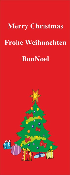 Frohe Weihnachten Tanne rotgrundig - Auslegerflagge