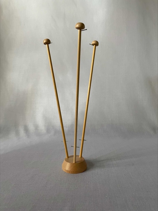 Tischflaggenständer Holz natur ca. 30 cm hoch 3-fach