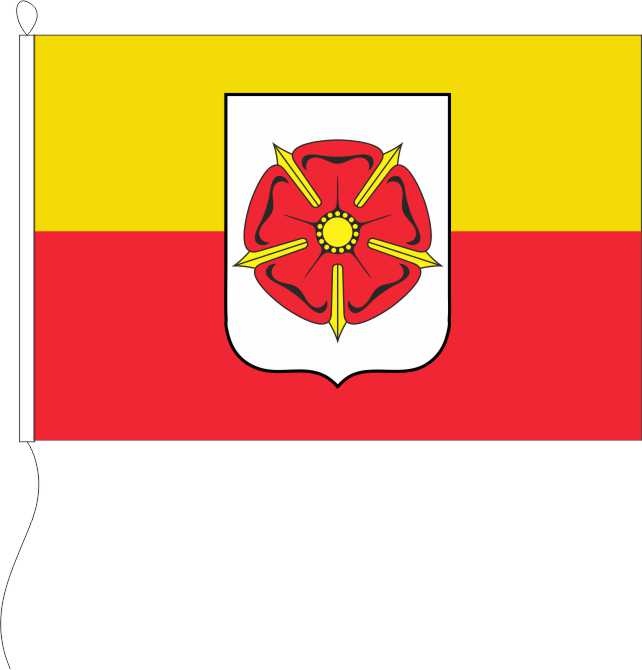 Lippische Rose gelb/rot - Querformatflagge