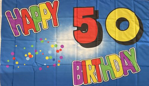 50. Geburtstag - preiswerte Alternative 150 x 90 cm - Q