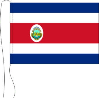 Costa Rica mit Wappen - Tischflagge 25 x 15 cm