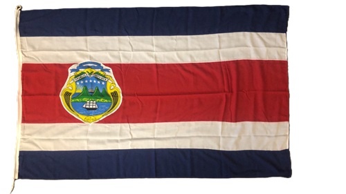Costa Rica mit Wappen - Restposten - Querformatflagge
