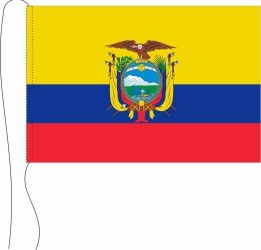 Ecuador mit Wappen - Tischflagge 25 x 15 cm