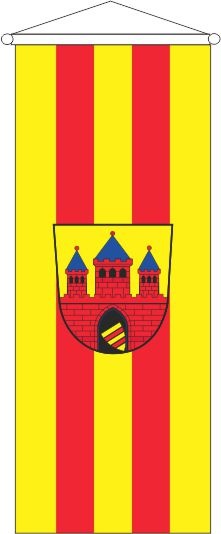 Oldenburg gelb-rot mit Wappen - Bannerfahne
