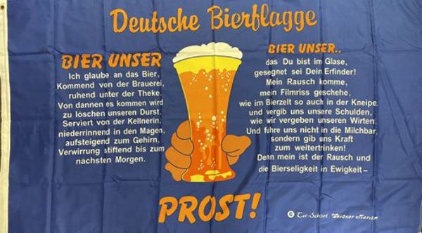 Bier mit Spruch - preiswerte Alternative: 150 x 90 cm