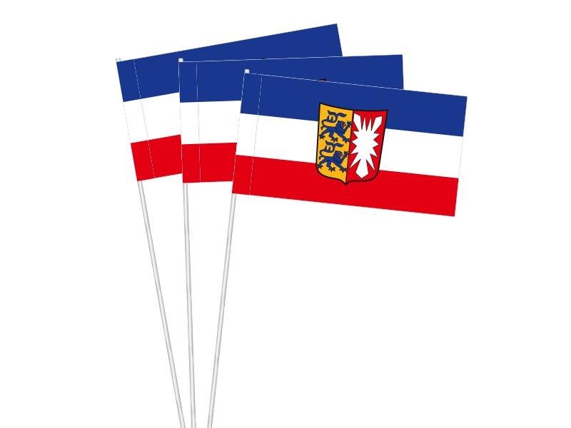 Schleswig-Holstein mit Wappen (1 VE = 50 Stück) - Papierfahnen