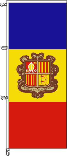 Andorra mit Wappen - Auslegerflagge