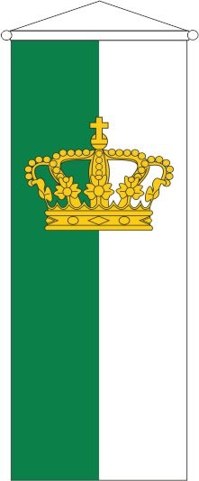 Schützen grün/weiß Krone - Bannerfahne