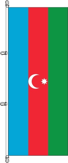 Aserbaidschan - Hochformatflagge