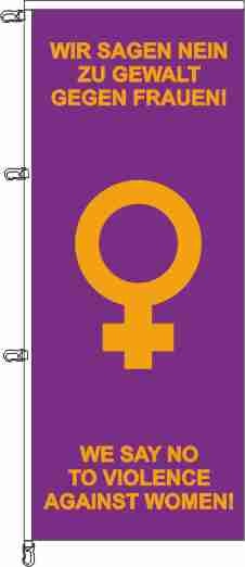 Wir sagen Nein zu Gewalt gegen Frauen - Auslegerflagge - Auslegerflagge