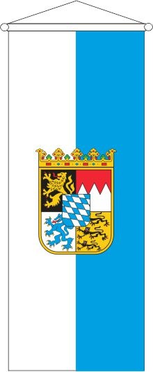 Bayern weiß-blau mit Wappen - Bannerfahne