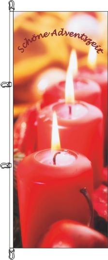 Schöne Adventszeit - Hochformatflagge