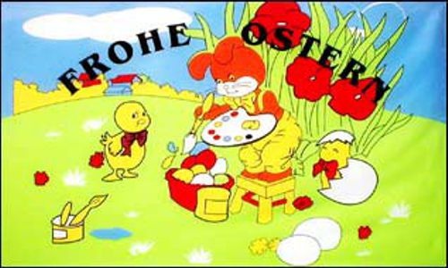 Frohe Ostern Küken - preiswerte Alternative: 150 x 90 cm