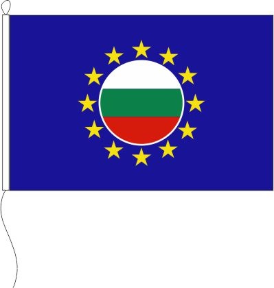 Europa (Bulgarien Emblem im Sternenkreis) - Querformatflagge