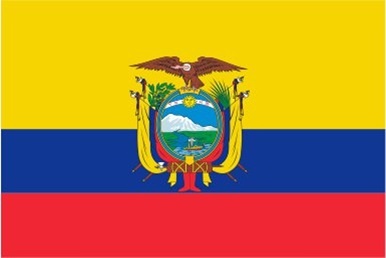 Ecuador mit Wappen - preiswerte Alternative: 90 x 60 cm