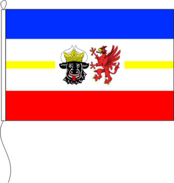 Mecklenburg Vorpommern mit Wappen - Tischflagge 15 x 10 cm