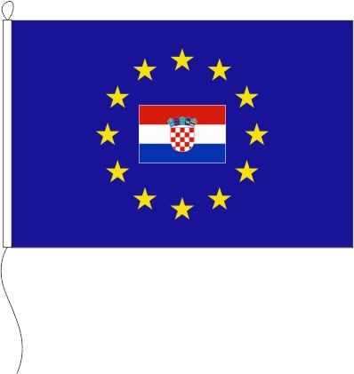 Europa (Kroatien Fahne im Sternenkreis) - Querformatflagge