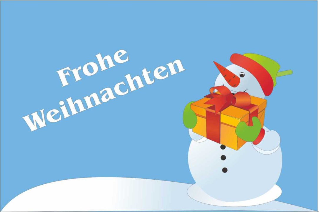 Frohe Weihnachten Schneemann mit Paket - Querformatflagge