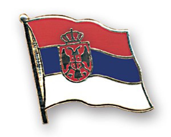 Serbien mit Wappen Anstecknadel
