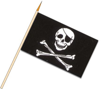 Piraten - Stockfahnen (1 VE = 10 Stück) - Stockfahne