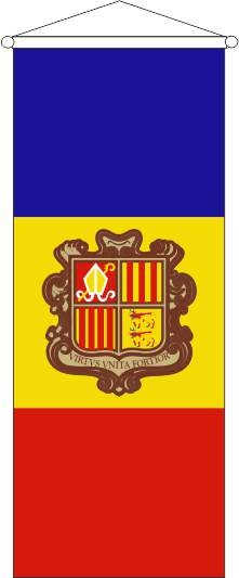 Andorra mit Wappen - Bannerfahne