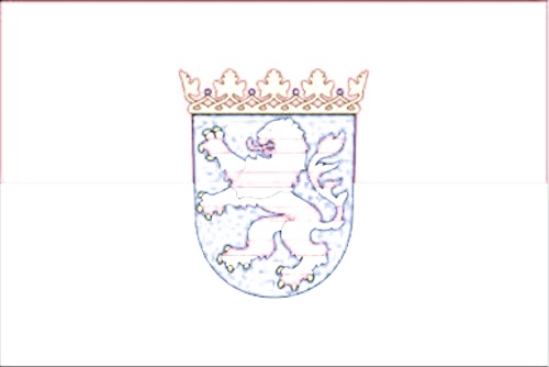 Hessen mit Wappen - Autofahne