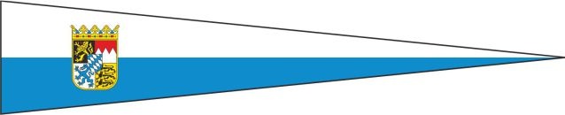 Bayern weiß-blau mit Wappen - Langwimpel