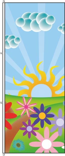 Sonnige Blumenlandschaft - Auslegerflagge