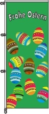 Frohe Ostern 12 Eier grün - Auslegerflagge