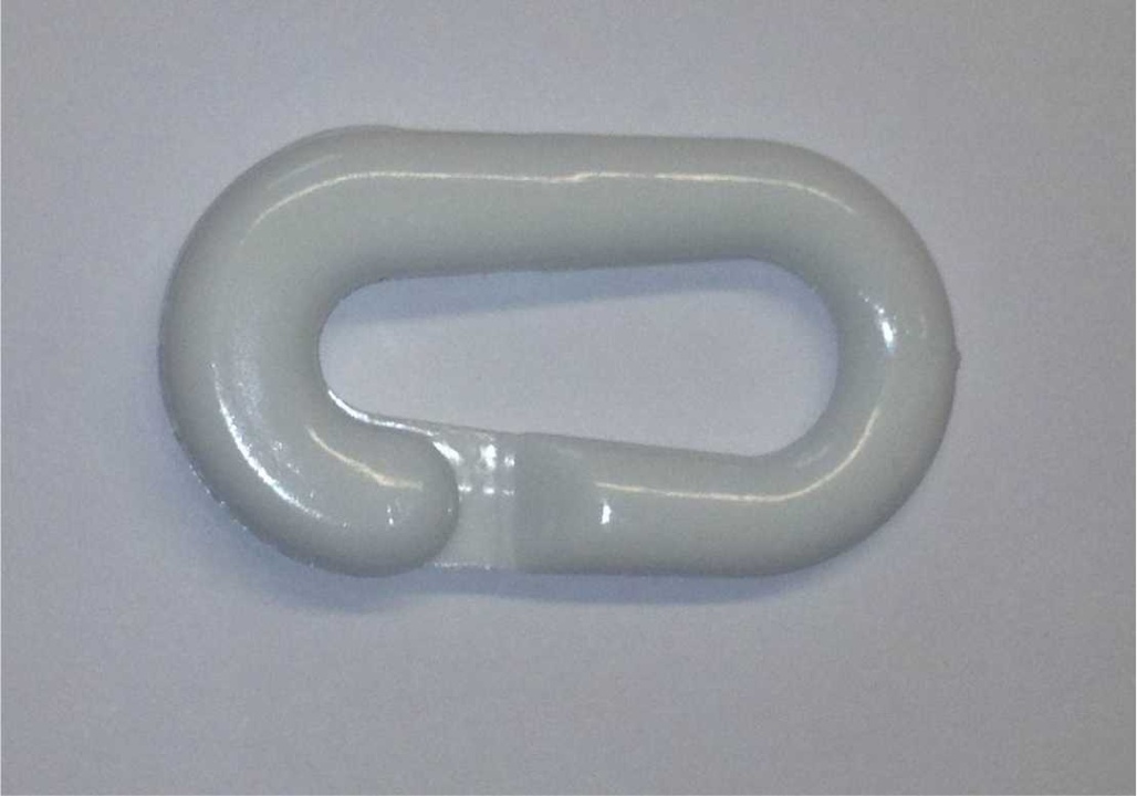 Haken D (Kunststoff, weiß)