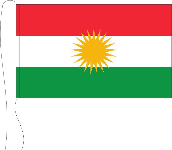 Kurdistan- Tischfahne 25 x 15 cm - Tischflagge 25 x 15 cm
