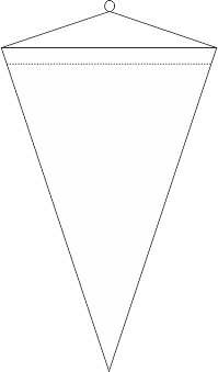 Farbe weiß dreieckig - Tischwimpel 15 x 25 cm - Tischbanner