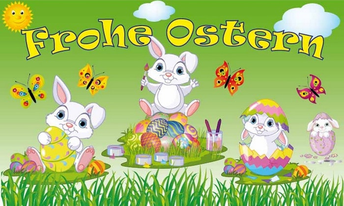 Ostern Hasenkinder - preiswerte Alternative: 150 x 90 cm