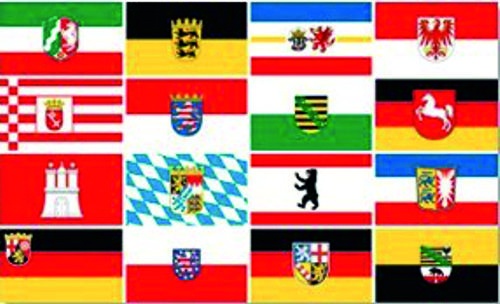 16 Bundesländer Deutschland - Autofahne