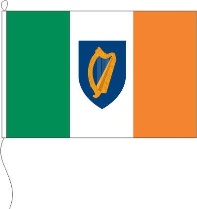 Irland mit Wappen - Querformatflagge