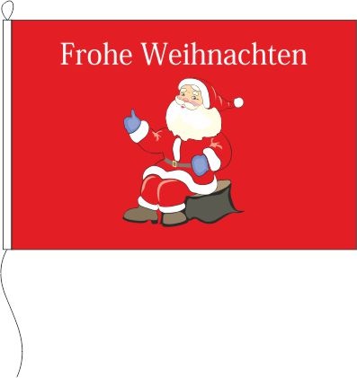 Weihnachtsmann sitzend rot - Querformatflagge