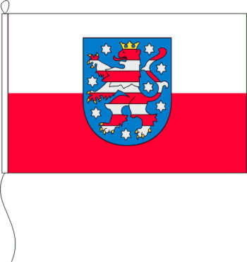 Thüringen mit Wappen - Querformatflagge