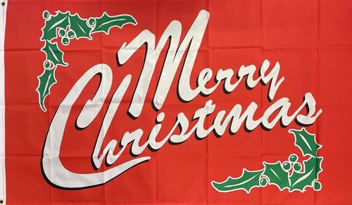 Merry Christmas Stechpalme - preiswerte Alternative: 150 x 90 cm