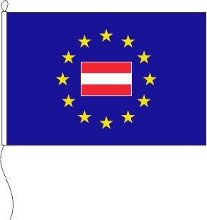 Europa (Österreich Fahne im Sternenkreis) - Querformatflagge