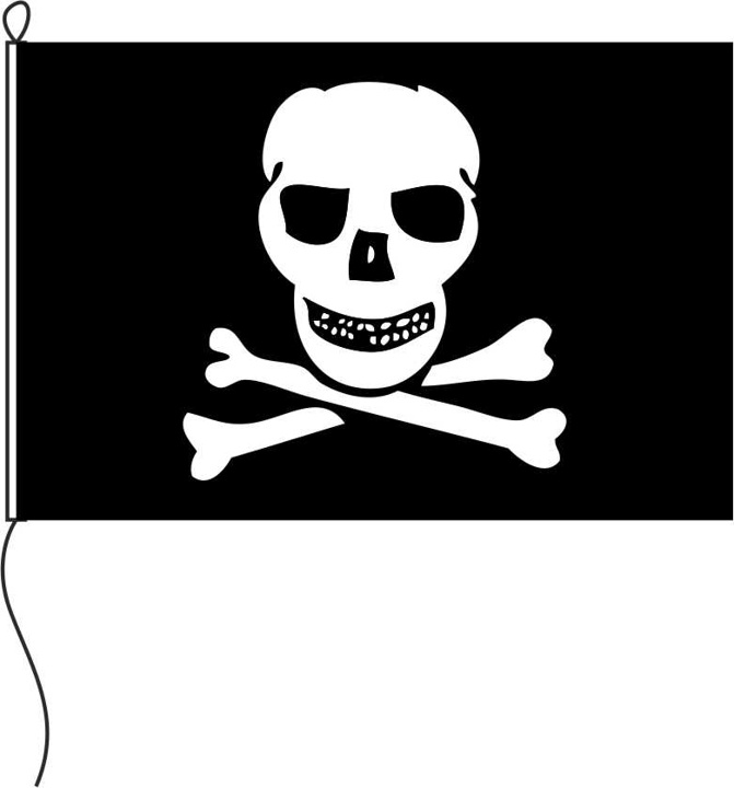 Totenkopf mit Knochen - Querformatflagge