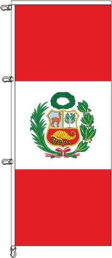 Peru mit Wappen - Auslegerflagge