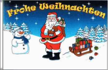 Weihnachtsmann mit Schlitten - preiswerte Alternative: 150 x 90 cm