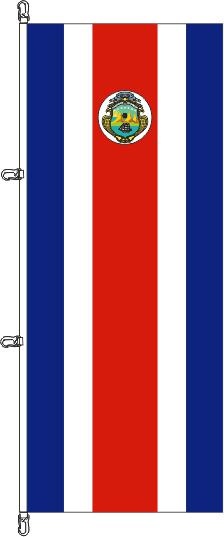 Costa Rica mit Wappen - Hochformatflagge